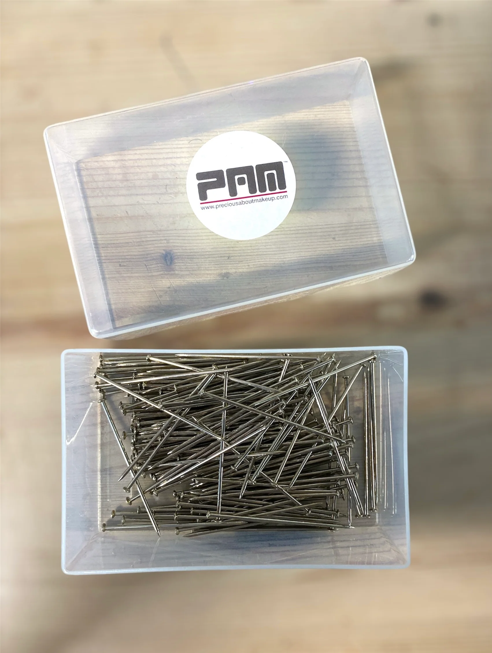 Postiche blocking pins 50mm x 1.20mm - nickel/brass, 100g Box