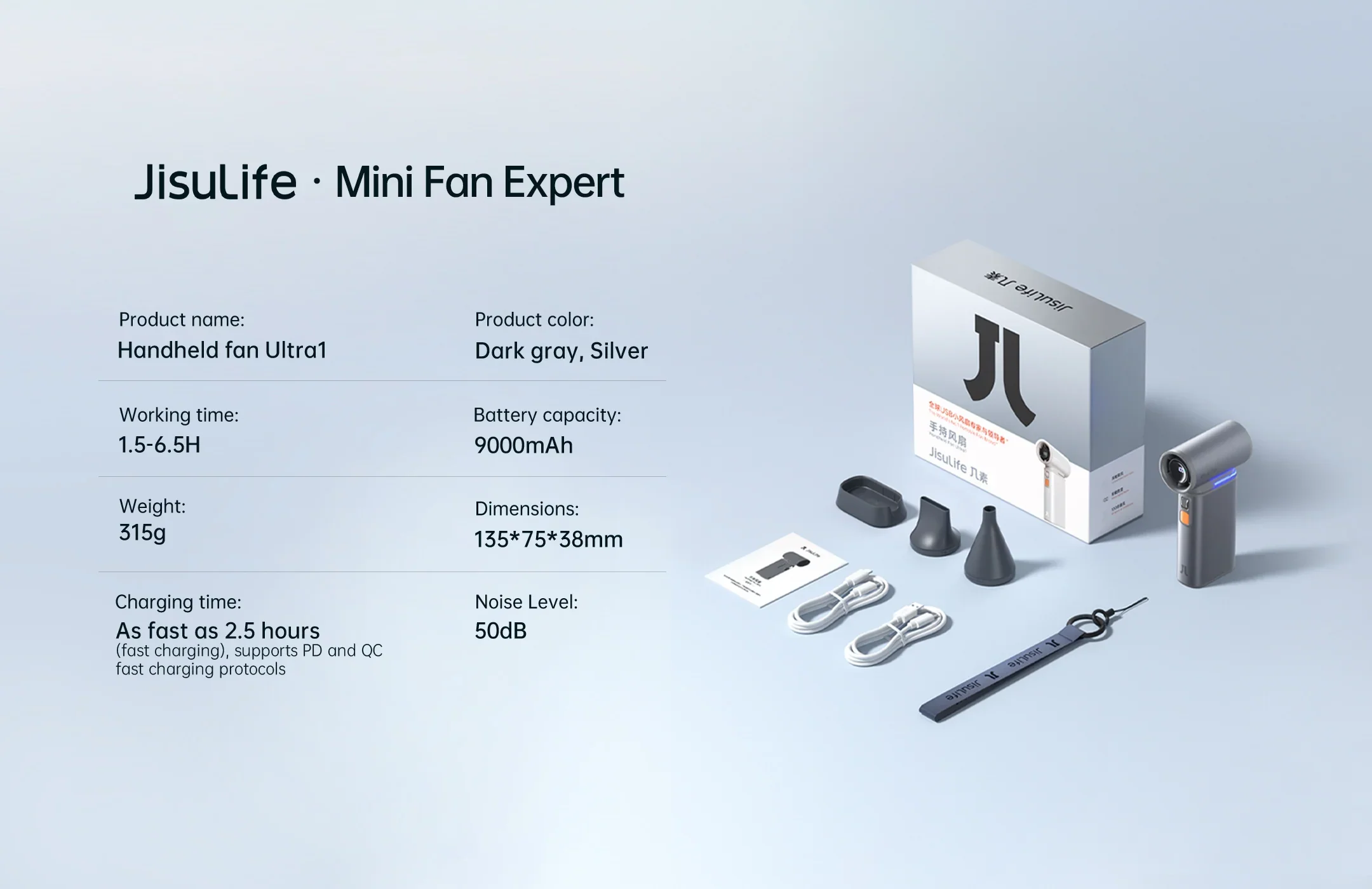 Jisulife Cordless Handheld Fan - Image 5