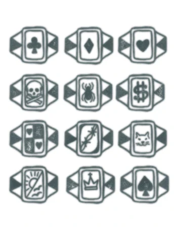 Russian Prison Rings Temporary Tattoo (Set 2)