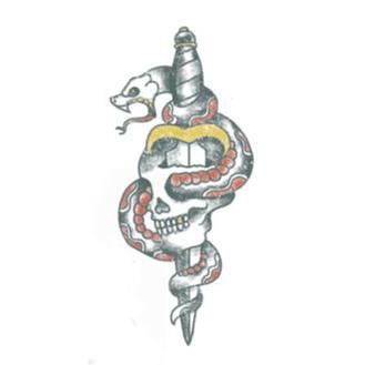 Tattooed Now! Vintage Skull and Dagger with Snake