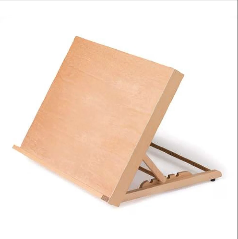 Wooden angled work station.